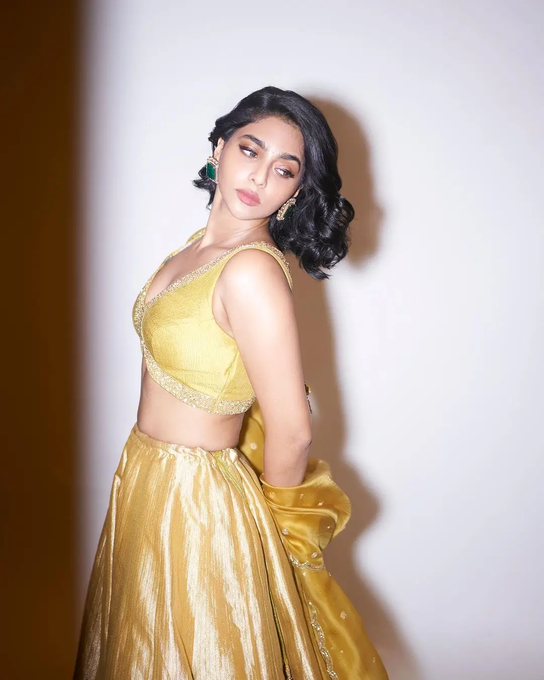 Malayalam Actress Aishwarya Lekshmi in Yellow Lehenga Choli